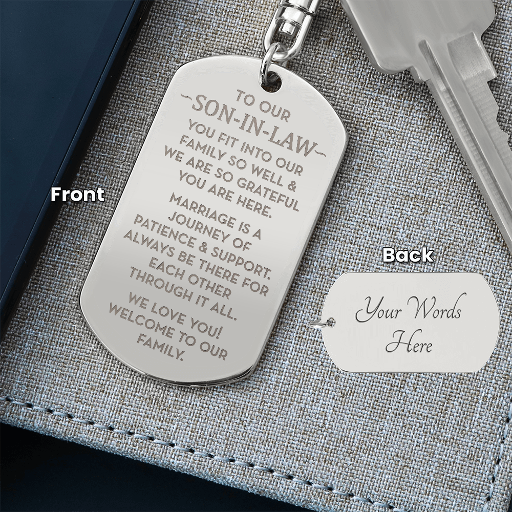 Wedding Gift For New Son-In-Law, Welcome To Our Family Son-In-Law Keychain Gift, Groom Present from In-Laws