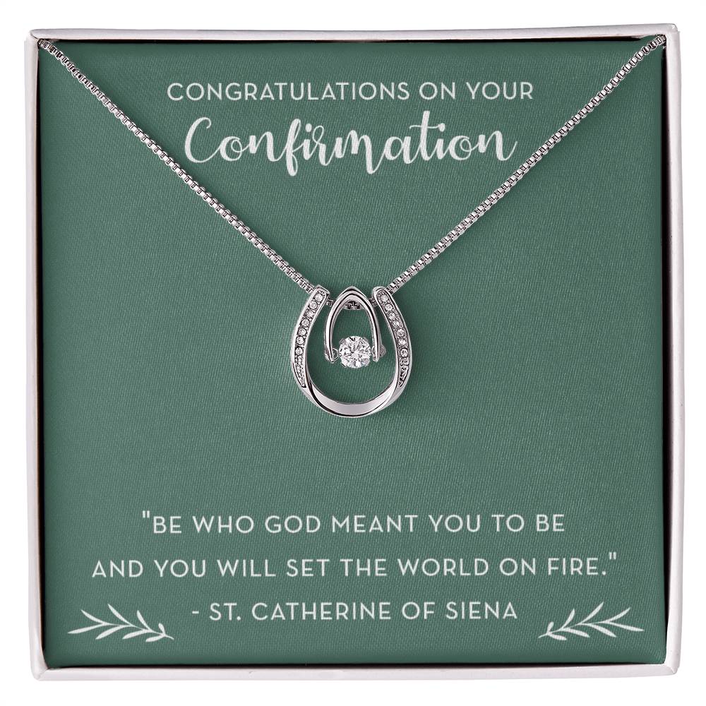 Confirmation Necklace for Her, St. Catherine of Siena Gift