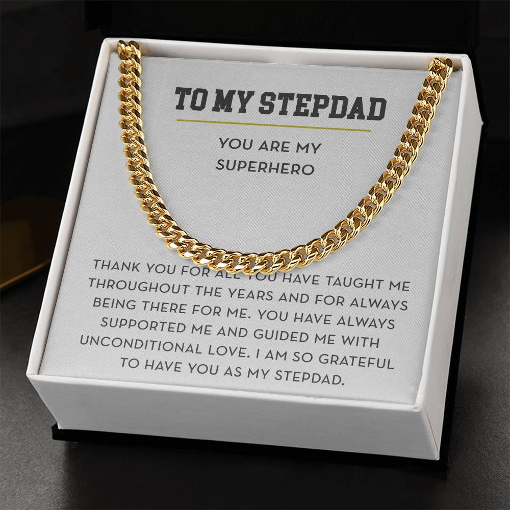 To My Stepdad Gift, Father's Day Gift for Stepdad, You Are My Superhero, Necklace for Stepdad