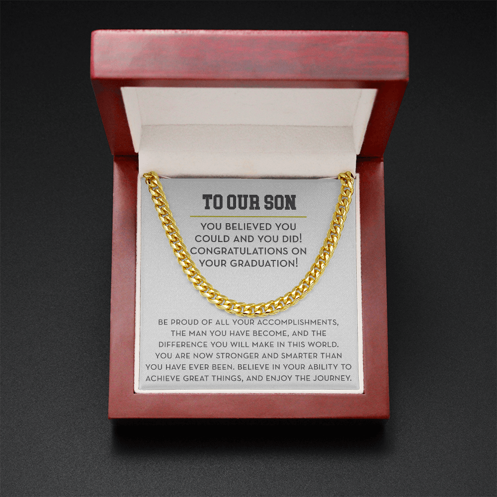 Graduation Gift for Son from Parents, Graduation Gift To Our Son