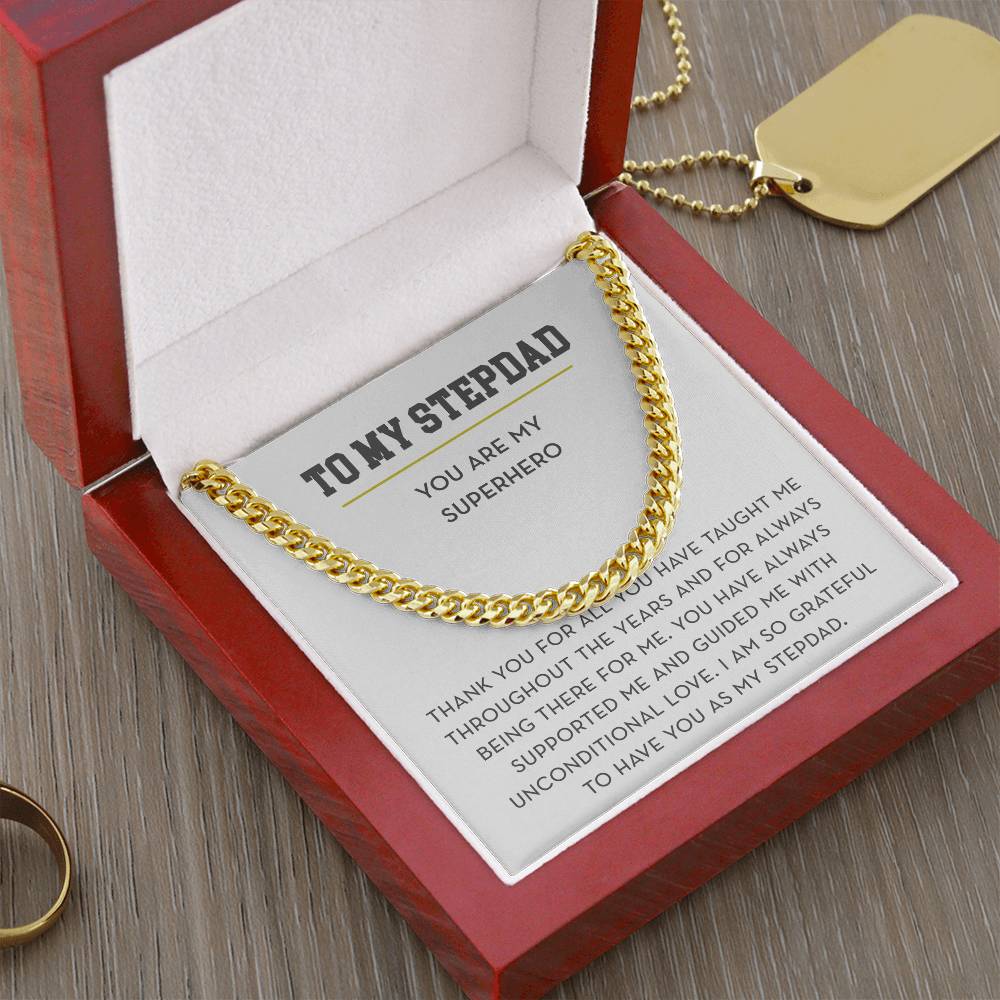 To My Stepdad Gift, Father's Day Gift for Stepdad, You Are My Superhero, Necklace for Stepdad