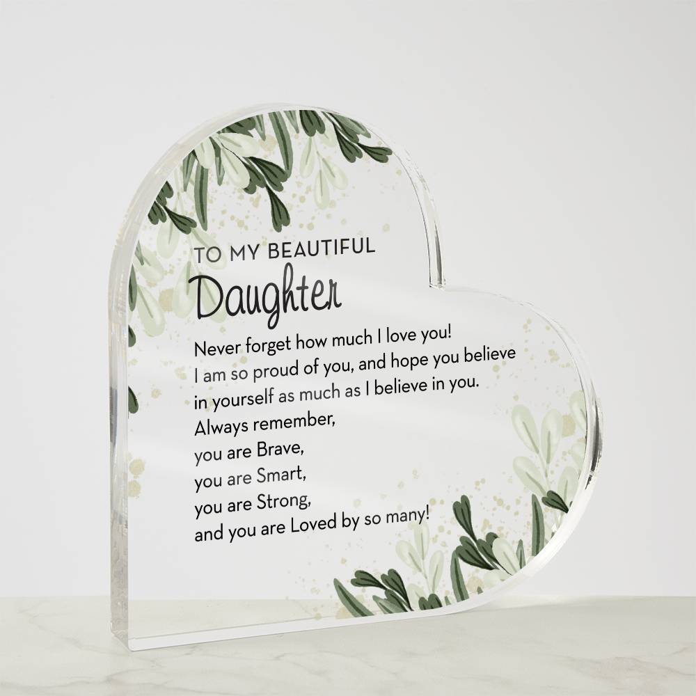 To my Daughter Gift, Heart Plaque for Daughter from Mom, Daughter Gifts