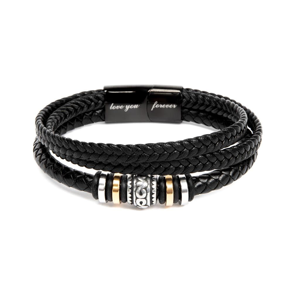 Graduation Gift for Grandson, Leather Bracelet, Grandson Graduation Gift