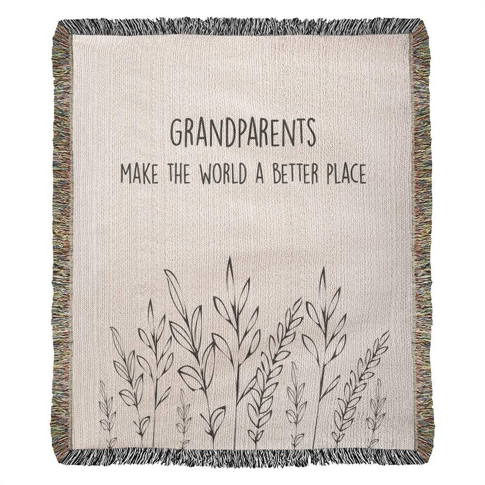 Grandparents Gift from Grandkids, Grandma Grandpa Blanket, Grandparents Woven Throw