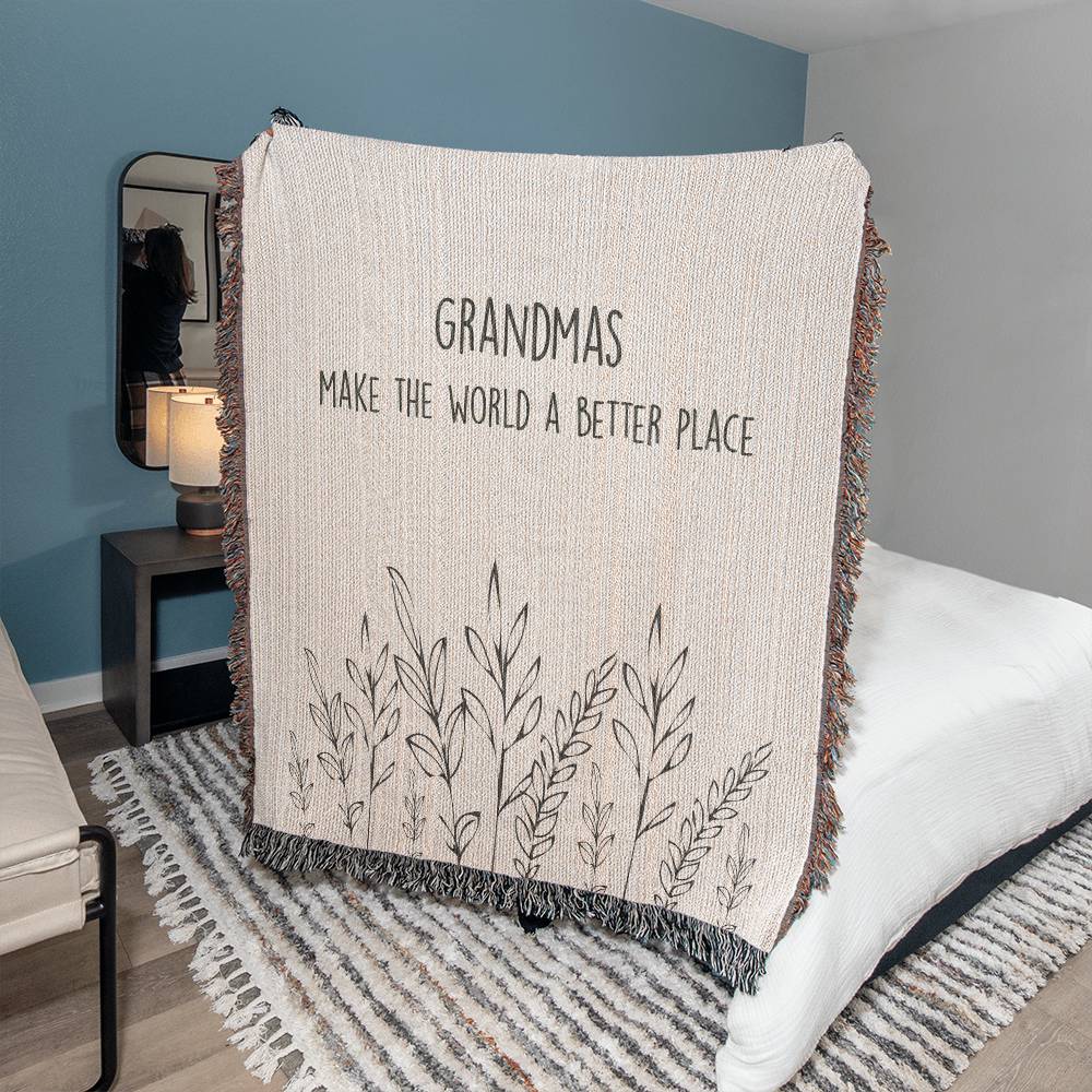 Grandma Woven Throw, Grandma Gift from Grandkid, Grandma Blanket