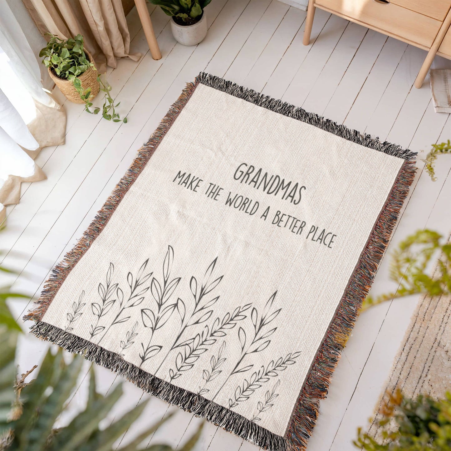 Grandma Woven Throw, Grandma Gift from Grandkid, Grandma Blanket