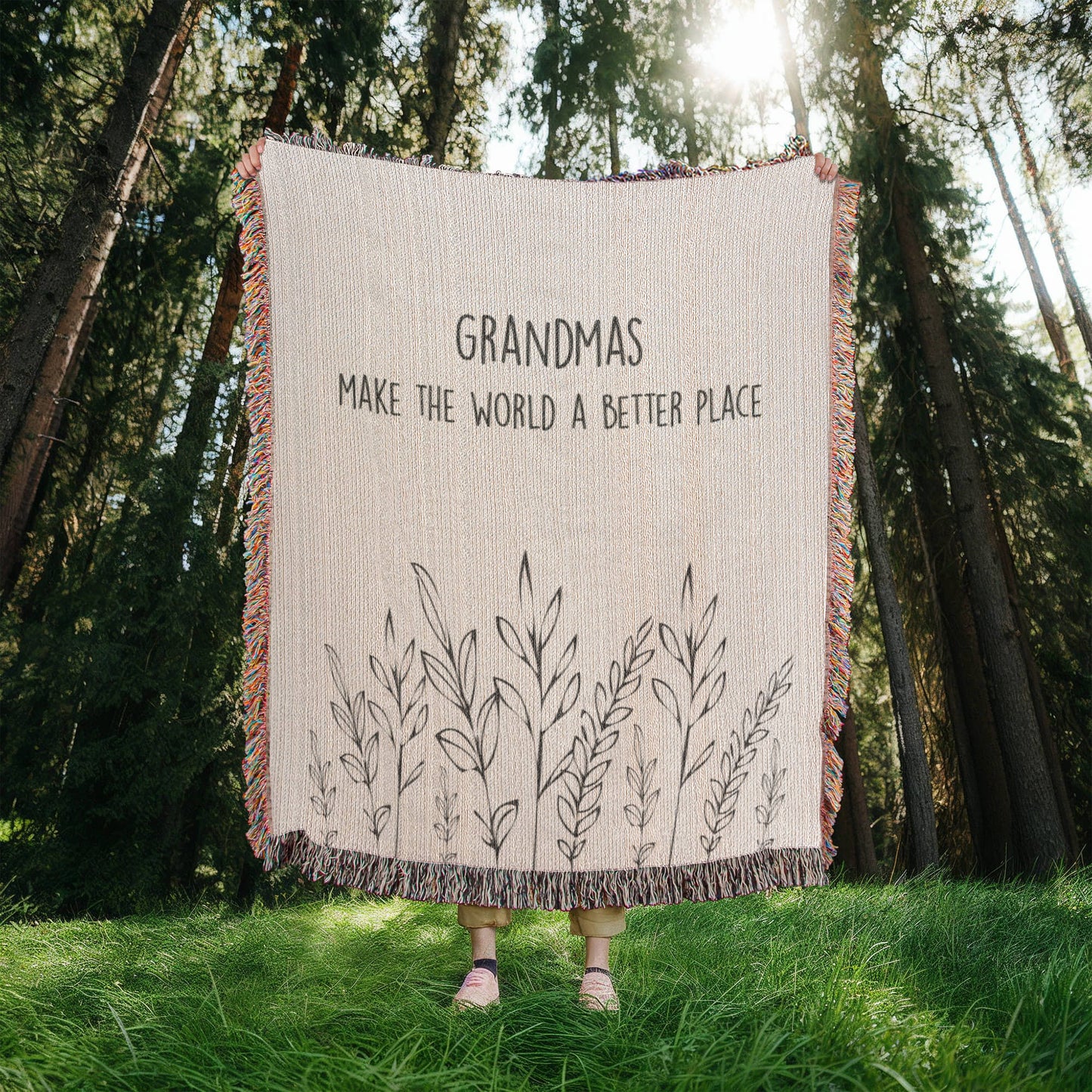 Grandma Woven Throw, Grandma Gift from Grandkid, Grandma Blanket