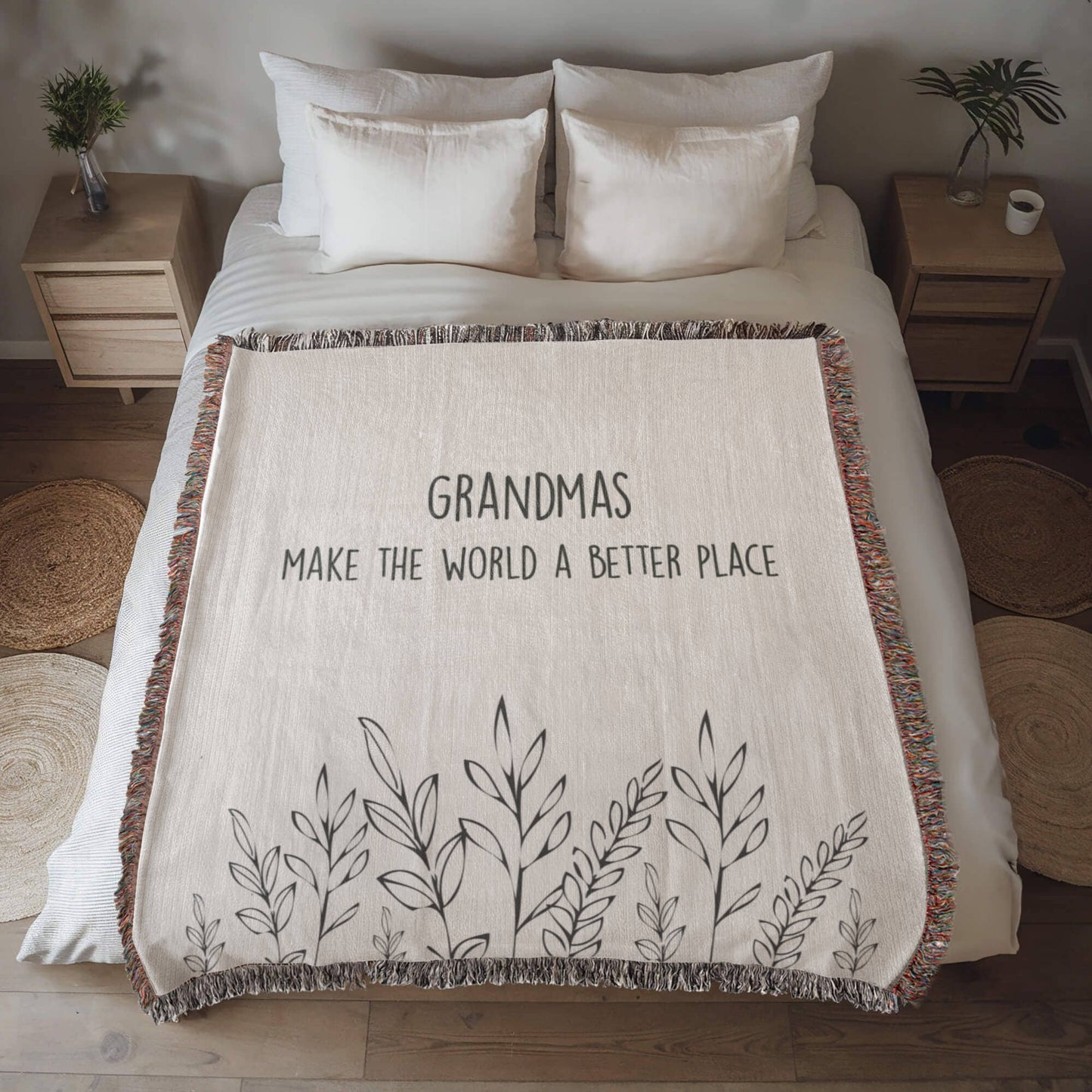 Grandma Woven Throw, Grandma Gift from Grandkid, Grandma Blanket