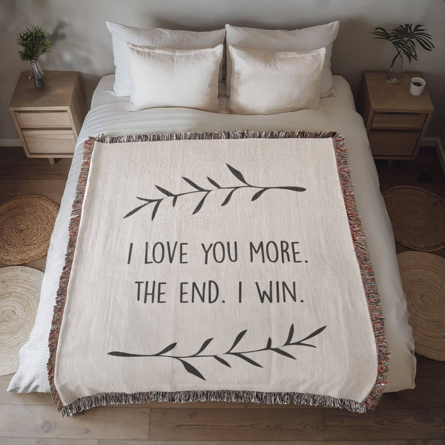 I Love You More Woven Throw, 2nd Anniversary Gift, I Love You More Gift