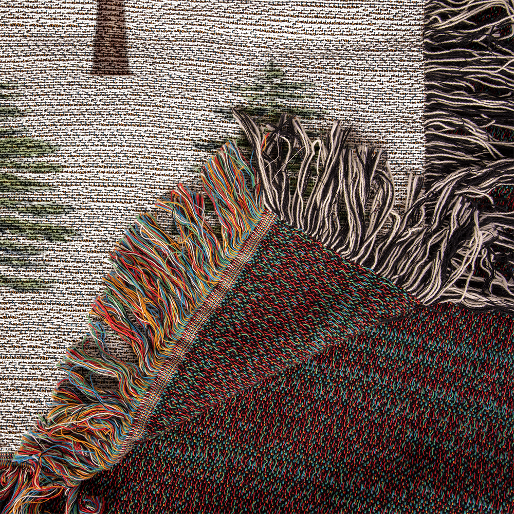 Coast Redwood Watercolor Pattern Woven Throw