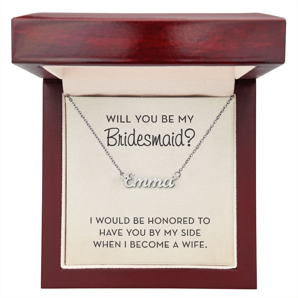 Bridesmaid Proposal Jewelry, Will You Be My Bridesmaid Gift, Bridal Party Custom Name Necklace