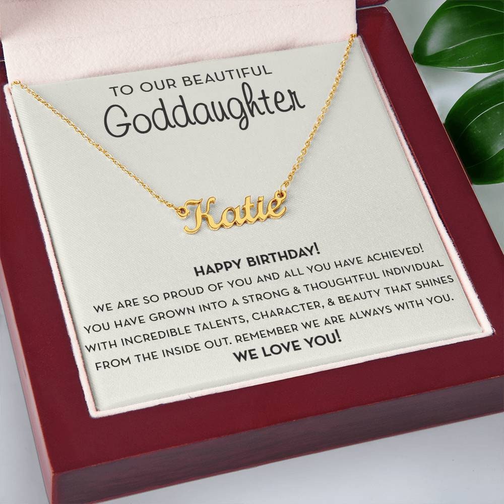 Personalized Goddaughter Necklace, Goddaughter Birthday Jewelry, Gift For Goddaughter, Happy Birthday Goddaughter, Custom Name Necklace