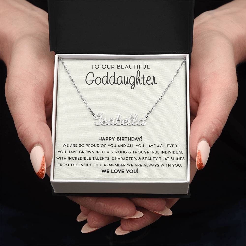 Personalized Goddaughter Necklace, Goddaughter Birthday Jewelry, Gift For Goddaughter, Happy Birthday Goddaughter, Custom Name Necklace