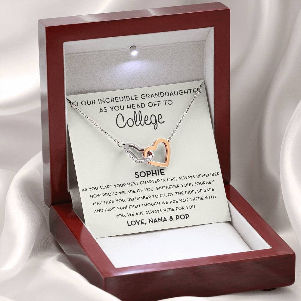 Personalized Granddaughter Gift, Going to College, Custom Granddaughter Name Necklace, Grandparents Names, Moving Out Gift, Starting College