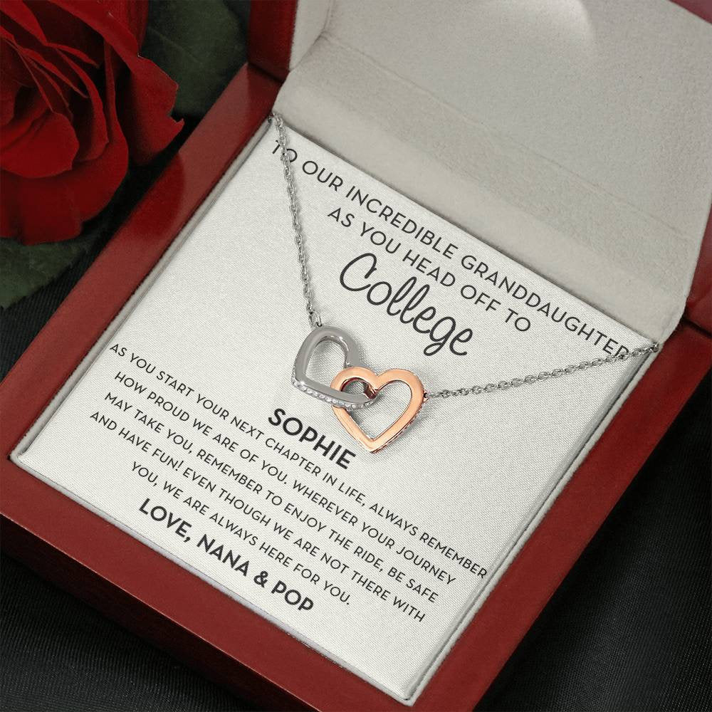 Personalized Granddaughter Gift, Going to College, Custom Granddaughter Name Necklace, Grandparents Names, Moving Out Gift, Starting College