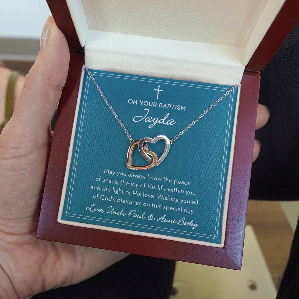 Personalized Baptism Necklace for Girl, Baptism Gift for Her, Baptism Jewelry for Daughter / Goddaughter, Catholic Religious Gift