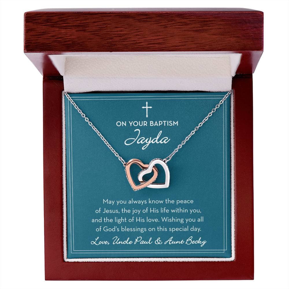 Personalized Baptism Necklace for Girl, Baptism Gift for Her, Baptism Jewelry for Daughter / Goddaughter, Catholic Religious Gift