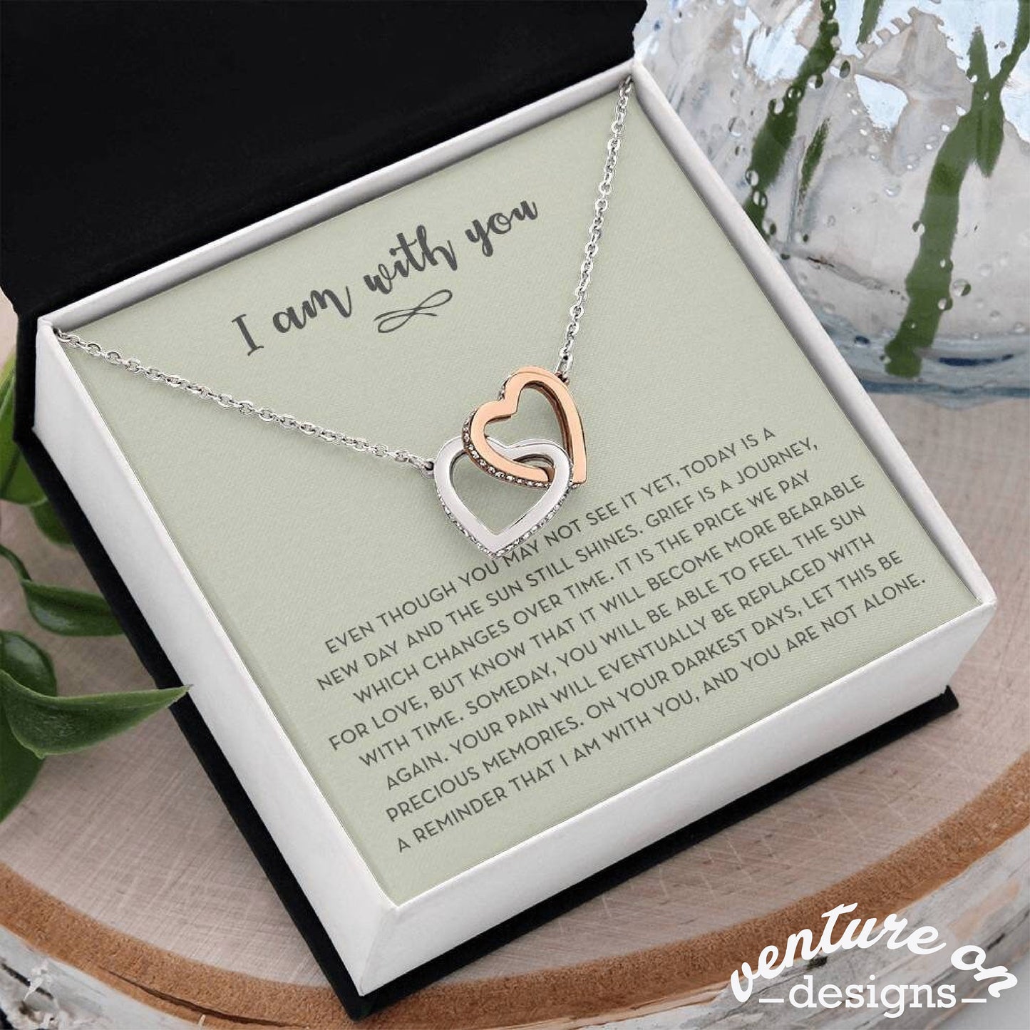 Grief & Sympathy Necklace, Dealing with Loss Gift, I Am With You Gift