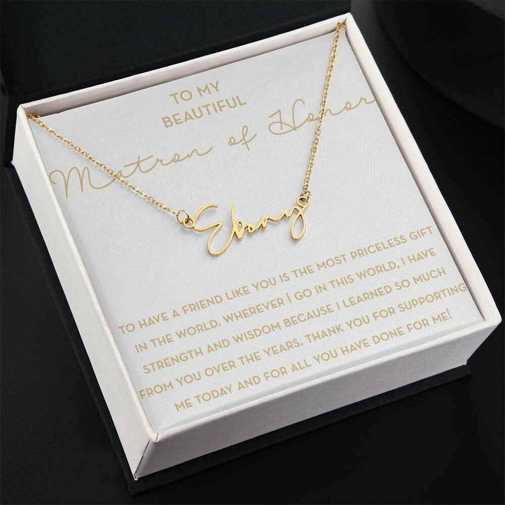 Personalized Matron of Honor Gift, Matron of Honor Necklace / Jewelry, Wedding Gift from Bride, MOH Gift, Bridal Party Gifts, Bride Tribe