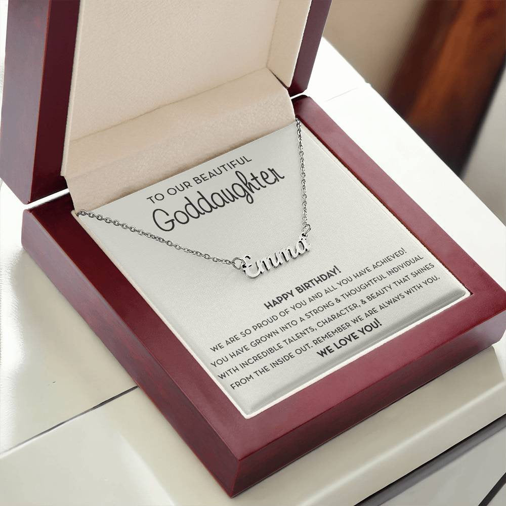 Personalized Goddaughter Necklace, Goddaughter Birthday Jewelry, Gift For Goddaughter, Happy Birthday Goddaughter, Custom Name Necklace