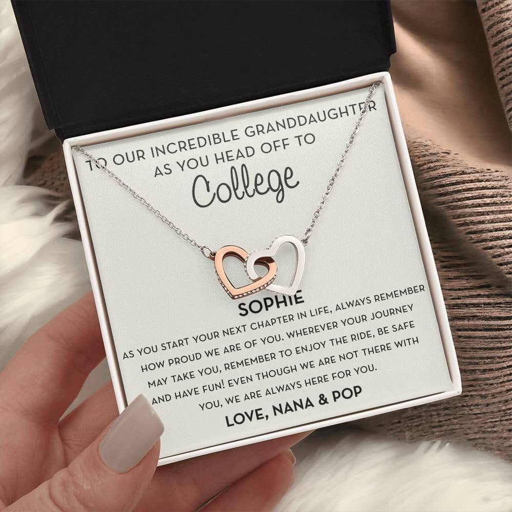 Personalized Granddaughter Gift, Going to College, Custom Granddaughter Name Necklace, Grandparents Names, Moving Out Gift, Starting College