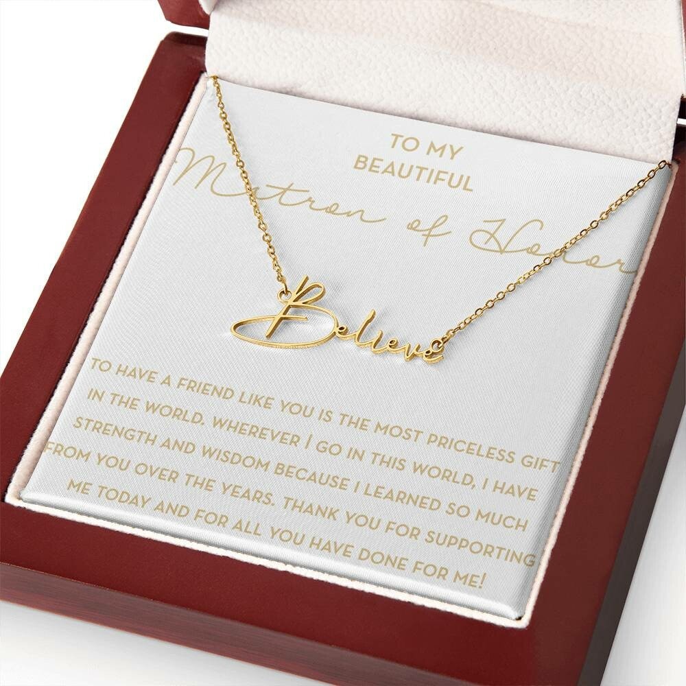 Personalized Matron of Honor Gift, Matron of Honor Necklace / Jewelry, Wedding Gift from Bride, MOH Gift, Bridal Party Gifts, Bride Tribe
