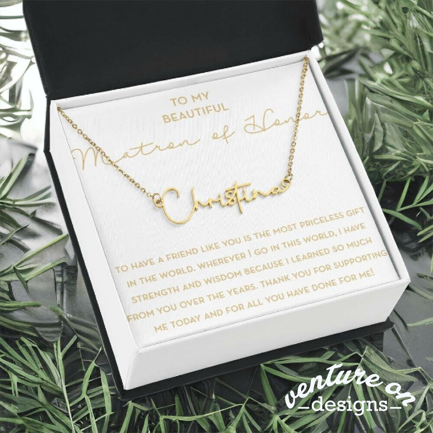 Personalized Matron of Honor Gift, Matron of Honor Necklace / Jewelry, Wedding Gift from Bride, MOH Gift, Bridal Party Gifts, Bride Tribe