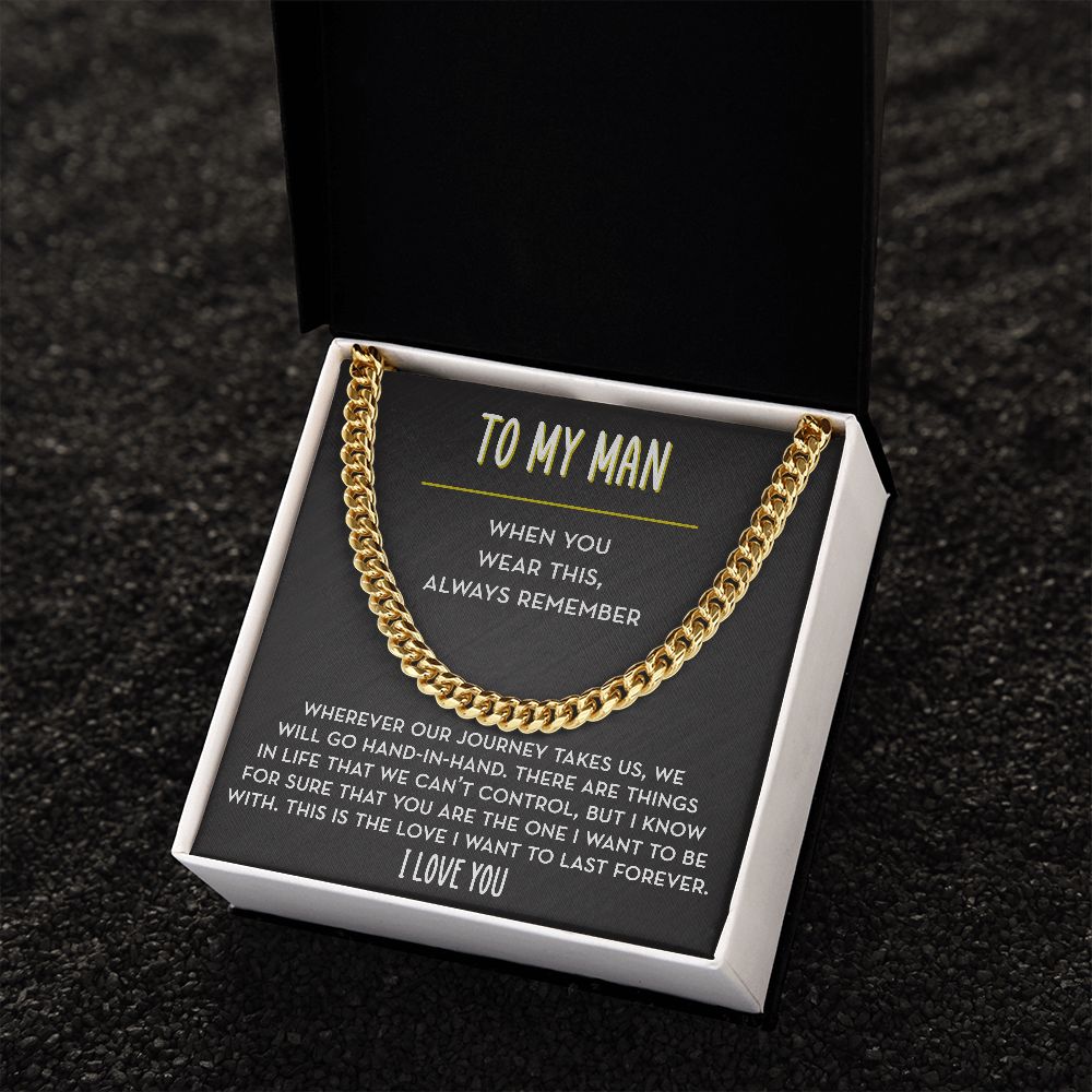 To My Man Chain Necklace, We Will Go Hand-in-Hand
