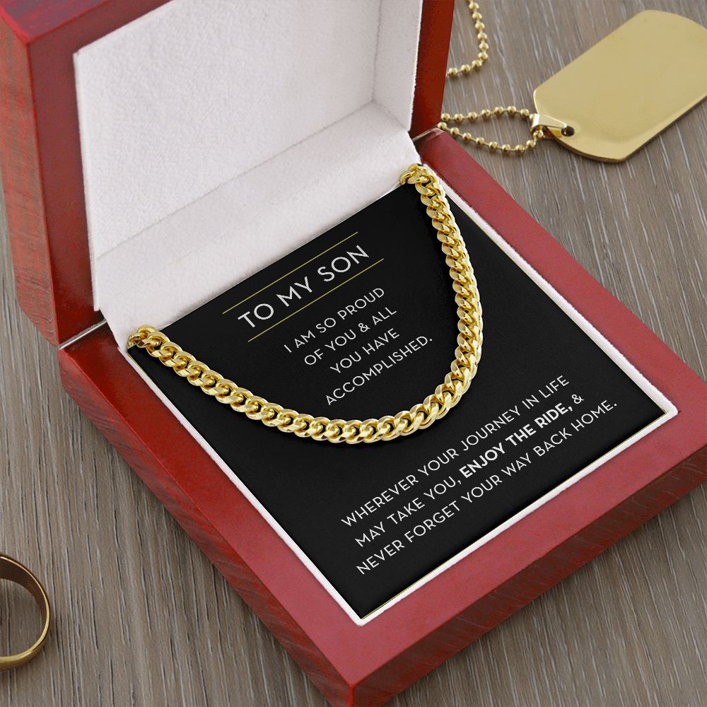 Son Necklace Chain, Proud of You, Graduation Gift for Son