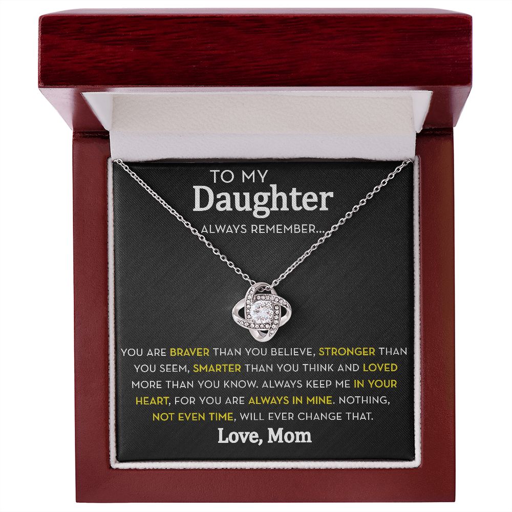 Daughter Knot Necklace from Mom, Always Remember