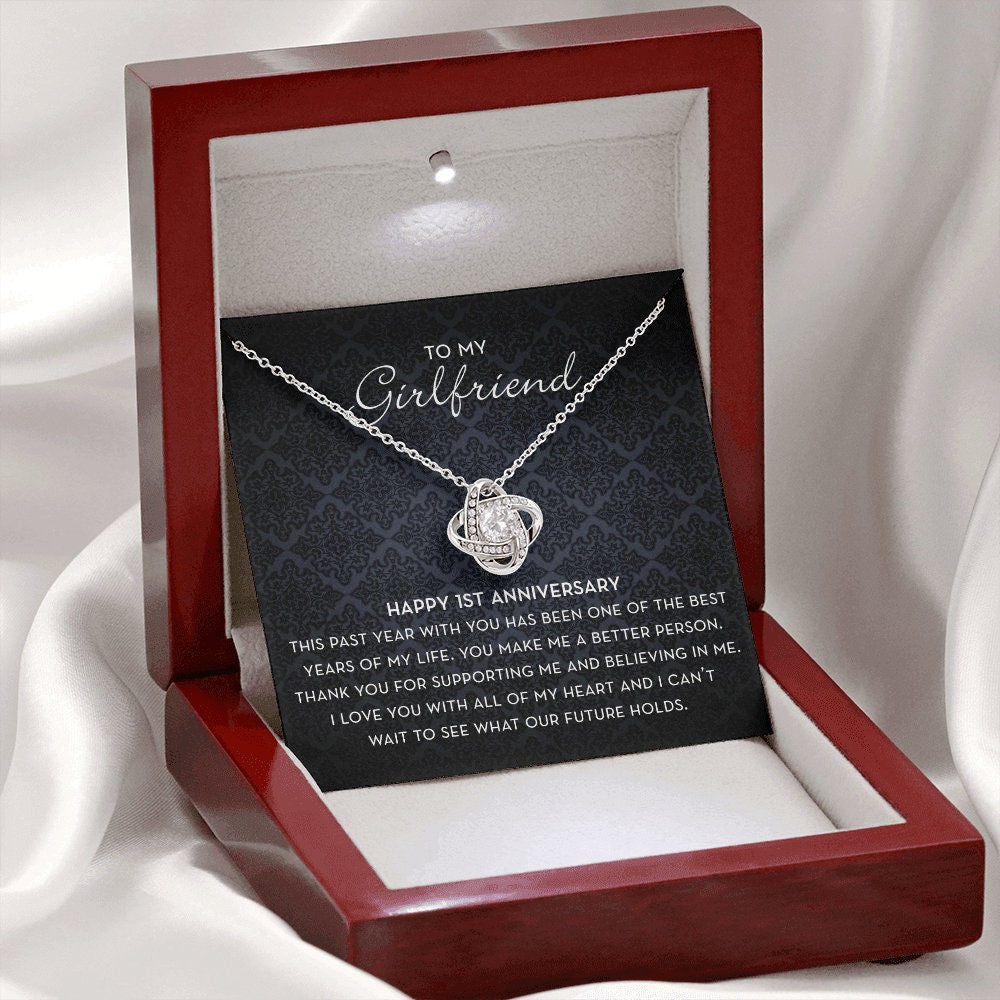 To My Girlfriend Gift, 1st Anniversary Gift for Girlfriend, Girlfriend Necklace