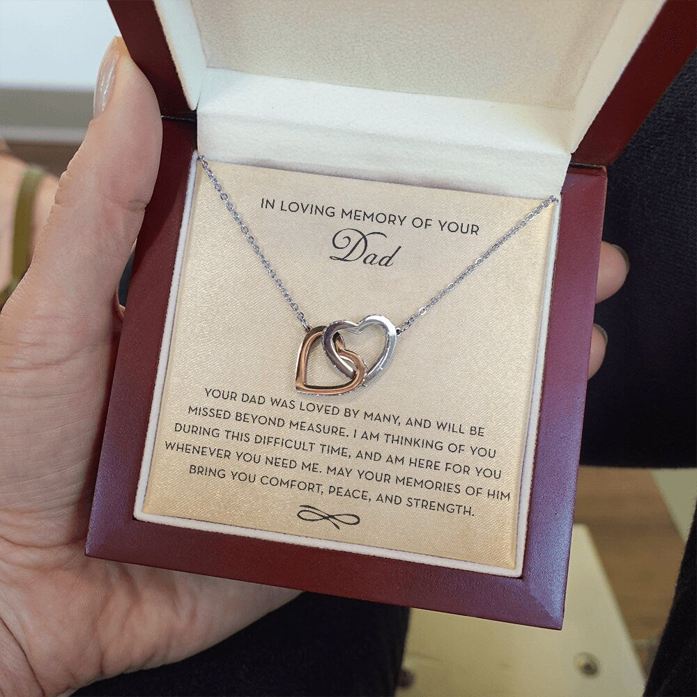 In Loving Memory of your Dad Necklace, Memorial Gift For Loss of Father