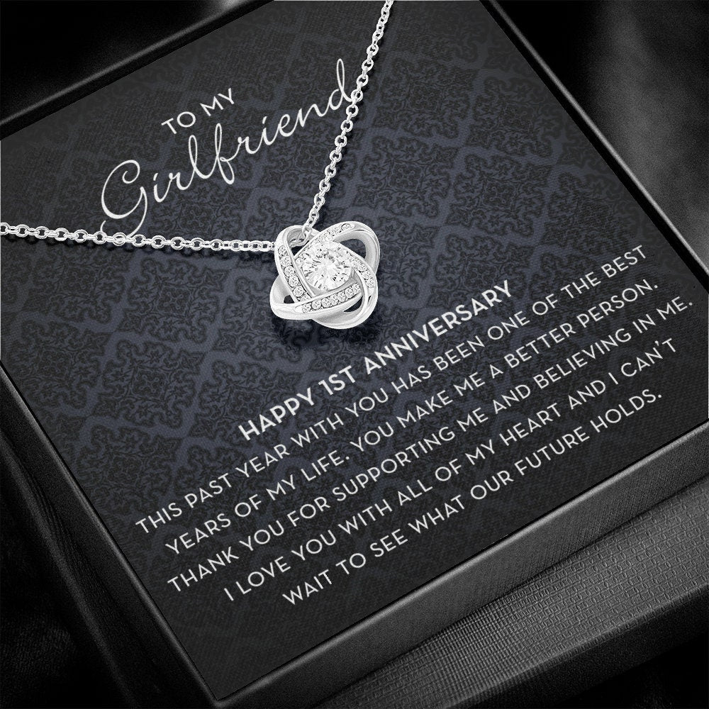 To My Girlfriend Gift, 1st Anniversary Gift for Girlfriend, Girlfriend Necklace