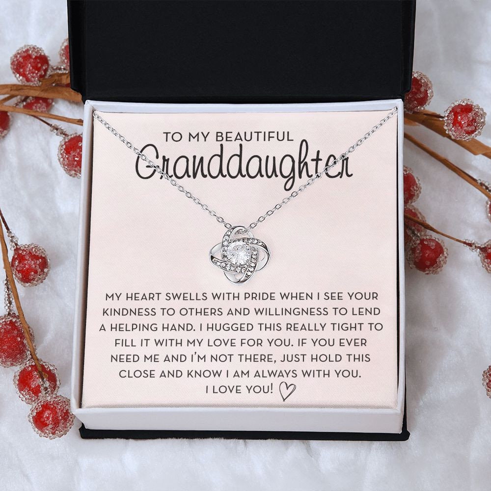 Granddaughter Gift, To my Granddaughter Gift, Knot Necklace, I Am Always With You