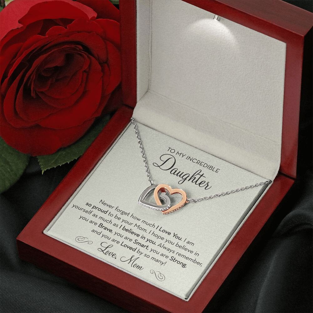 Daughter Necklace from Mom, Proud To Be Your Mom, Christmas Gift for Daughter from Mom