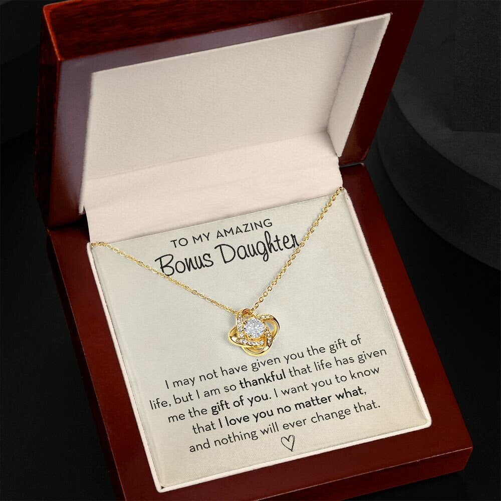 Bonus Daughter Necklace, Birthday Gift for Bonus Daughter
