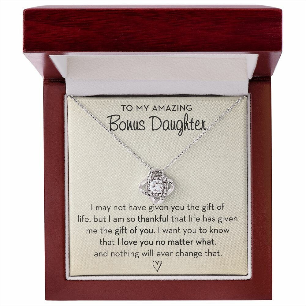 Bonus Daughter Necklace, Birthday Gift for Bonus Daughter