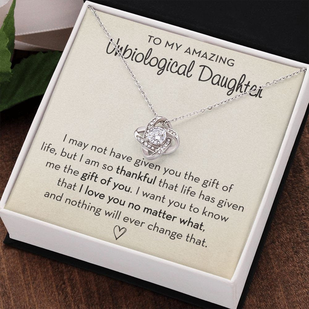 Unbiological Daughter Necklace, Gift for Step-Daughter, Gift for Bonus Daughter