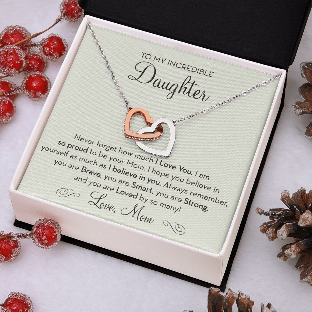 Daughter Necklace from Mom, Proud To Be Your Mom, Christmas Gift for Daughter from Mom