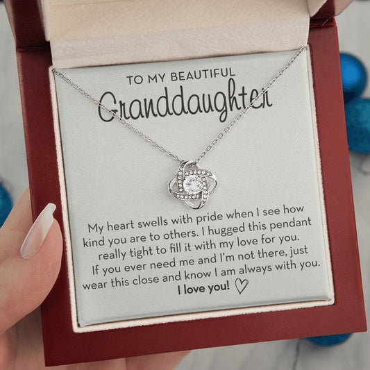 Granddaughter Gift, Love Knot Necklace, I Am Always With You