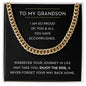 Grandson Necklace, Chain Link Necklace for Grandson, Birthday / Graduation Gift for Grandson, Grandson Moving Out, Meaningful Gift