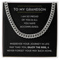 Grandson Necklace, Chain Link Necklace for Grandson, Birthday / Graduation Gift for Grandson, Grandson Moving Out, Meaningful Gift