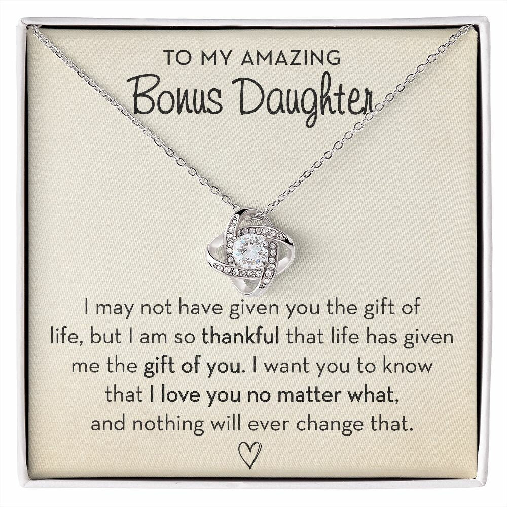Bonus Daughter Necklace, Birthday Gift for Bonus Daughter
