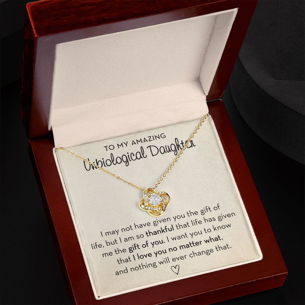 Unbiological Daughter Necklace, Gift for Step-Daughter, Gift for Bonus Daughter