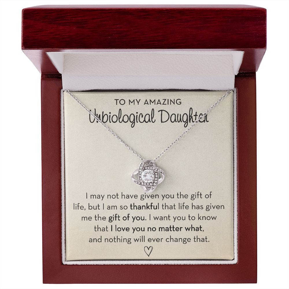 Unbiological Daughter Necklace, Gift for Step-Daughter, Gift for Bonus Daughter