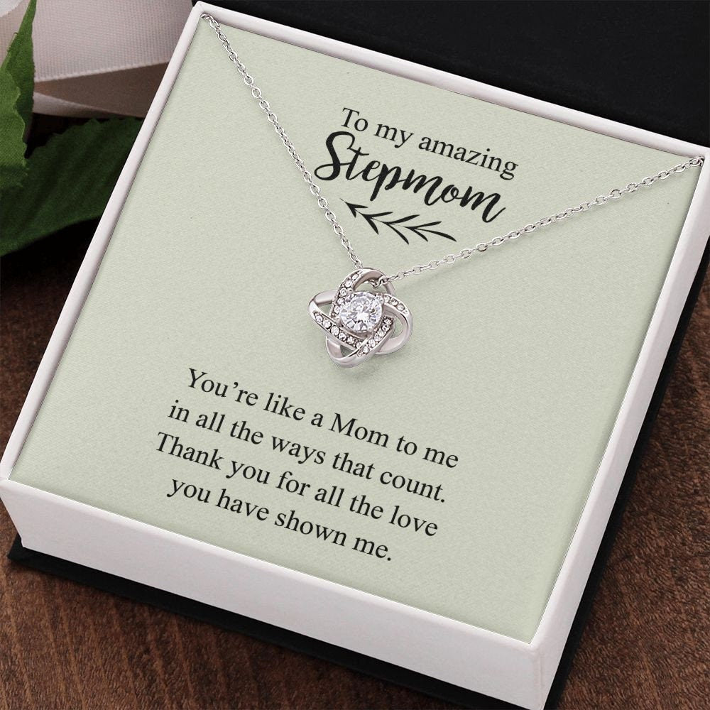 Stepmom Gift, Stepmom Jewelry Knot Necklace, Sentimental Gift