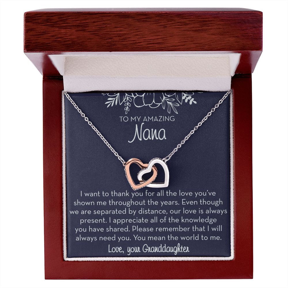To My Nana Necklace from Granddaughter, You Mean the World to Me