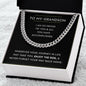 Grandson Necklace, Chain Link Necklace for Grandson, Birthday / Graduation Gift for Grandson, Grandson Moving Out, Meaningful Gift
