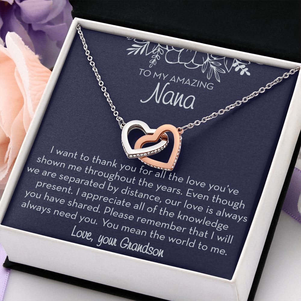 To My Nana Necklace from Grandson, You Mean the World To Me