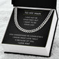To My Man Chain Link Necklace, Romantic Gift for Him